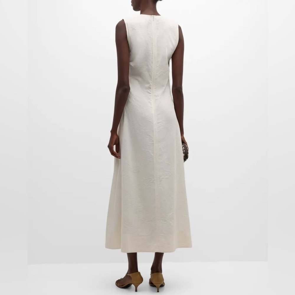 Toteme Plunging Floral Jacquard Twisted Backless Maxi Dress Off White FR 34 700$ - Picture 6 of 17